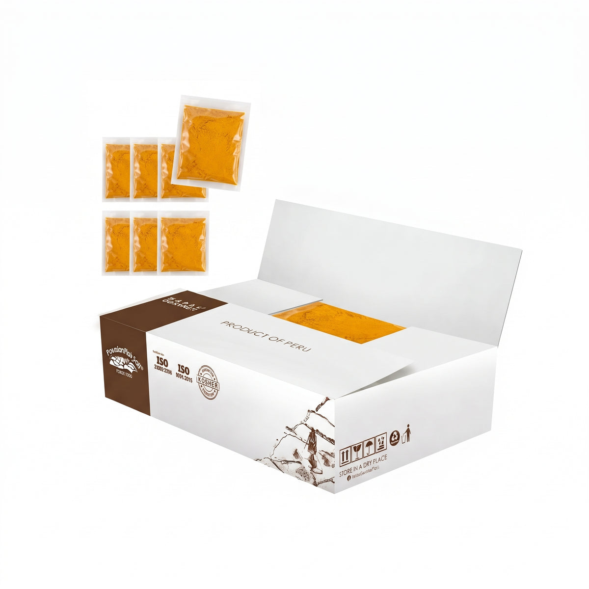 Kurkuma Superfood mit Ingwer und Schwarzem Pfeffer Pulver – Großgebinde-Karton 14 kg (7 Beutel  2 kg)