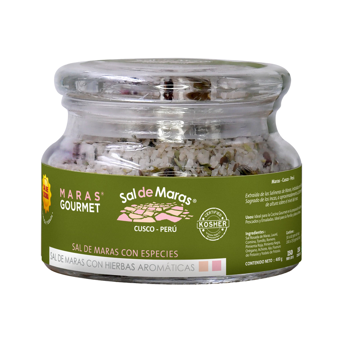 Rosa Maras-Salz Kräuter – Glasgefäß, 400 g