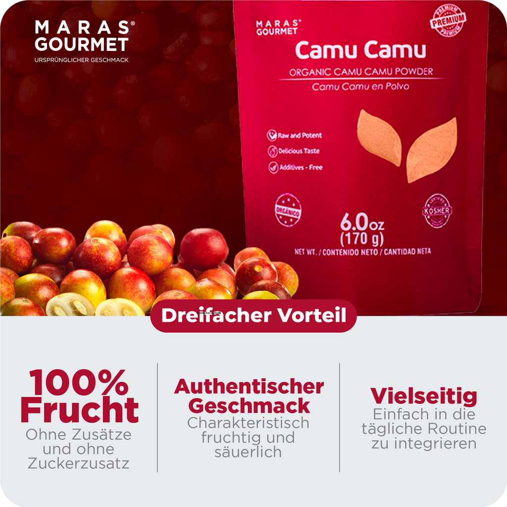Camu Camu Superfood Reines Bio-Camu-Camu-Pulver – Großgebinde-Karton 14 kg (7 Beutel  2 kg)