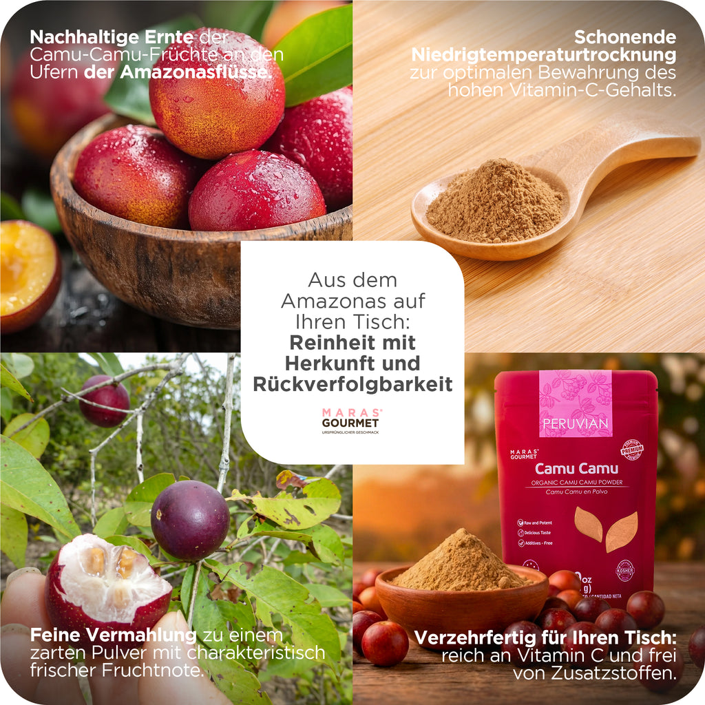 Camu Camu Superfood Reines Bio-Camu-Camu-Pulver – Großgebinde-Karton 14 kg (7 Beutel  2 kg)