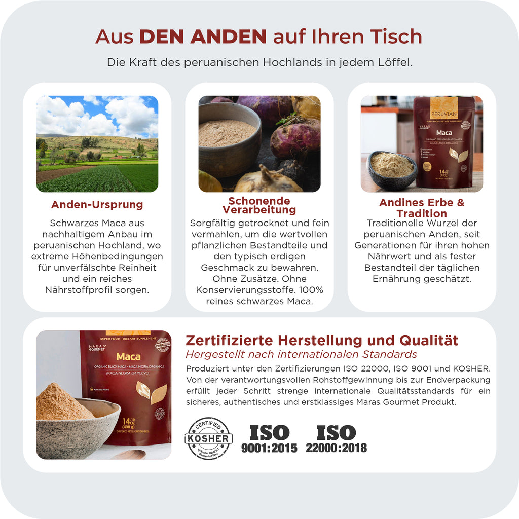 Bio-Schwarze Maca, gelatiniert - Doypack, 200 g