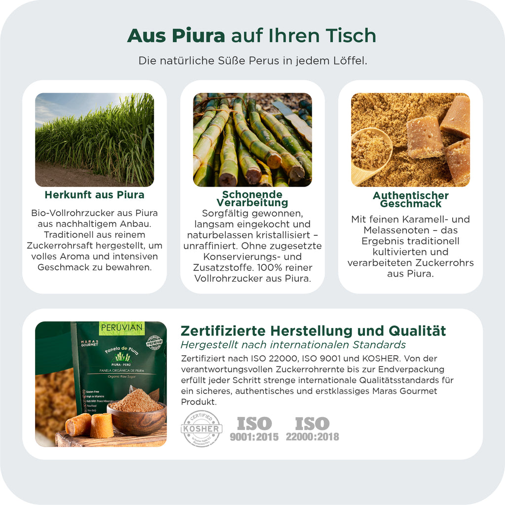 Bio-Panela aus Piura – Glasgefäß, 200 g