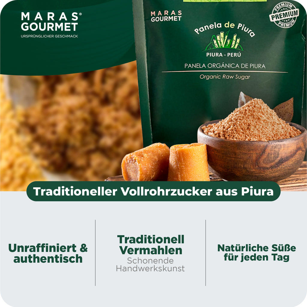 Bio-Panela aus Piura – Glasgefäß, 200 g