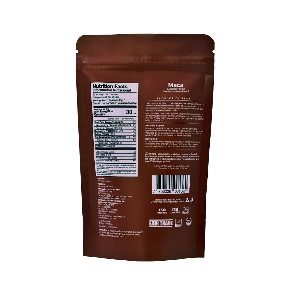 Bio-Schwarze Maca, gelatiniert - Doypack, 200 g