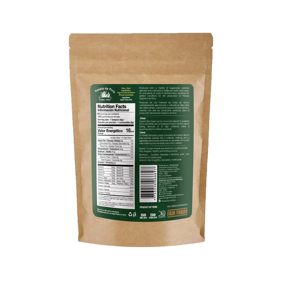 Bio-Panela aus Piura - Doypack, 450 g