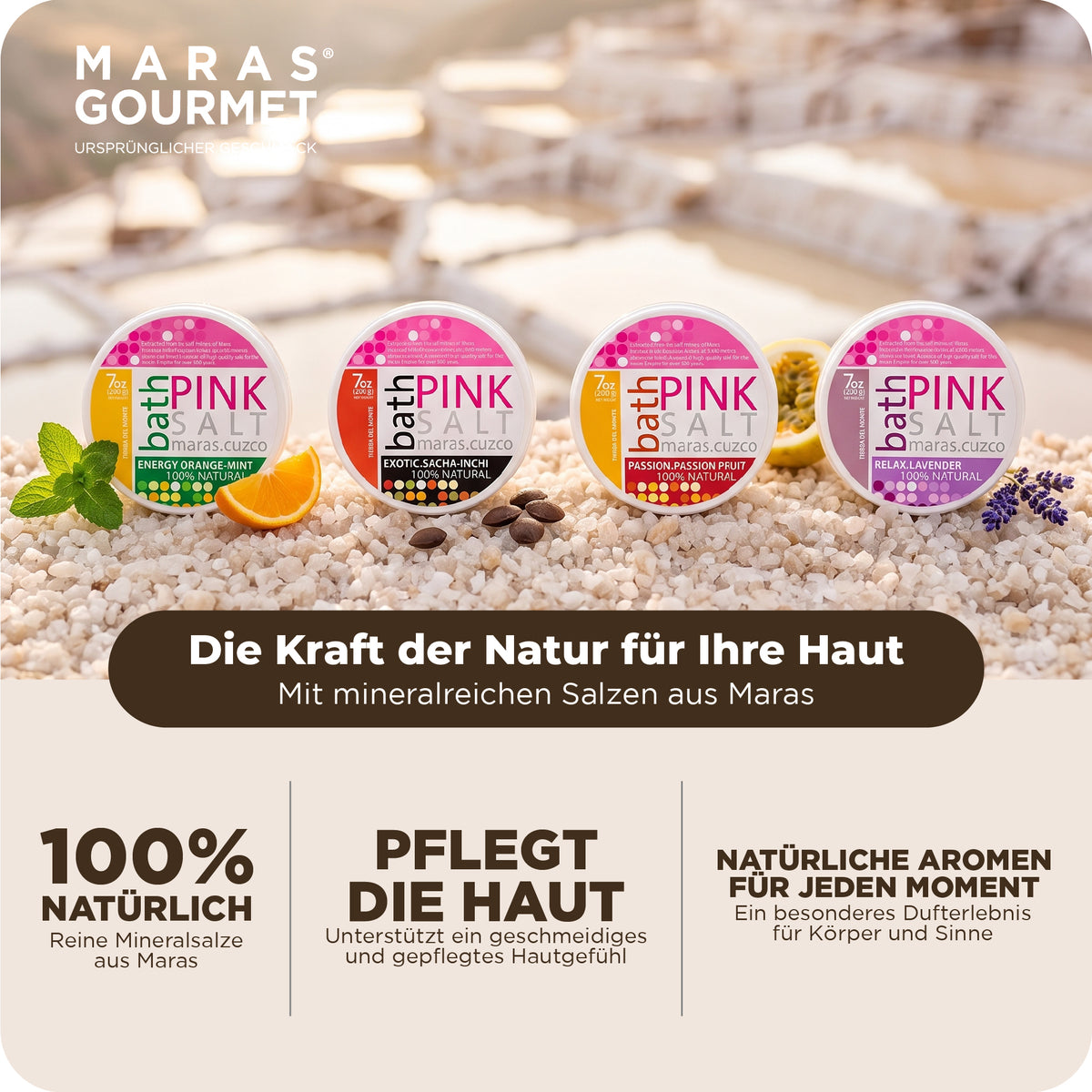 Rosa Maras-Salz Lavendel – Badesalz Relax | 200 g