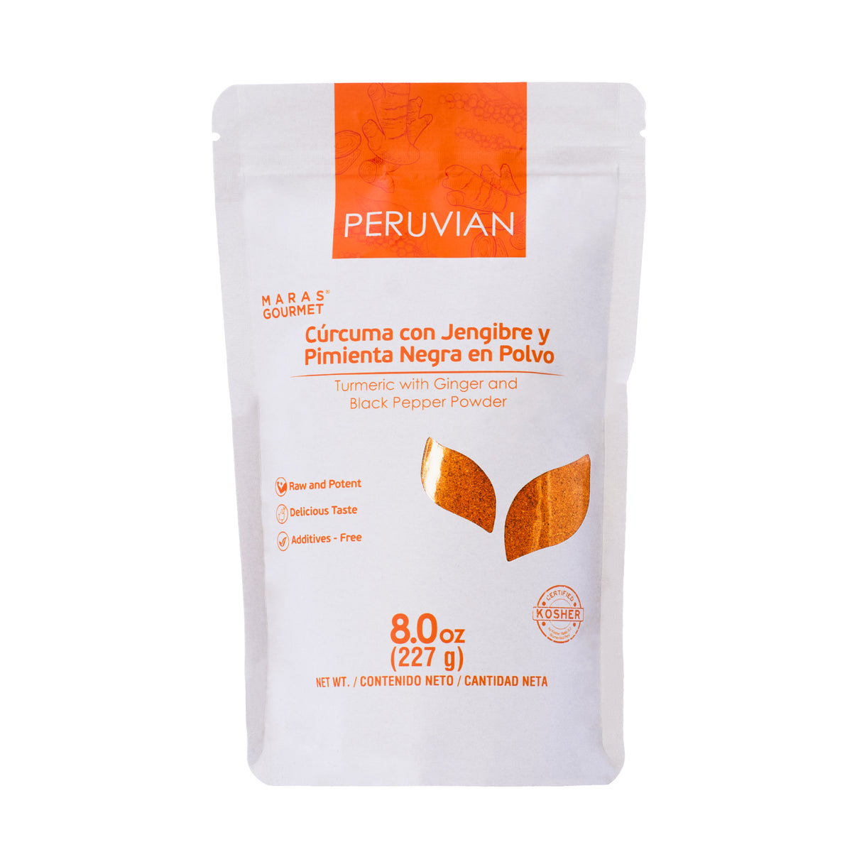 Kurkuma mit Ingwer und schwarzem Pfeffer - Doypack, 227 g