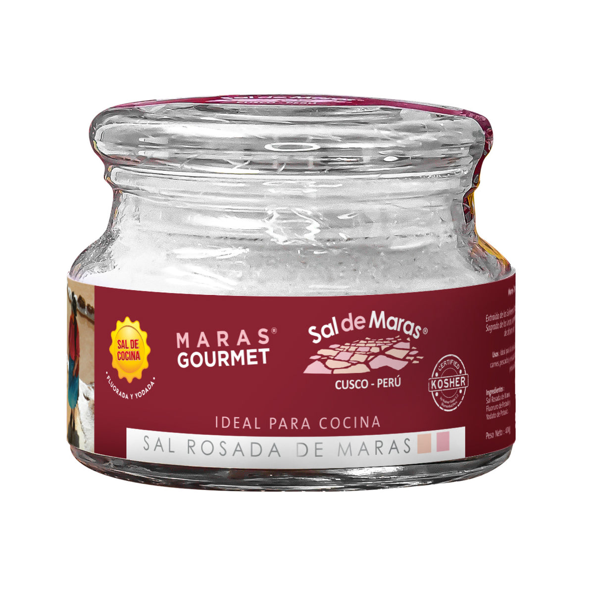 Rosa Maras-Salz, Feine Körnung – Glasgefäß, 400 g