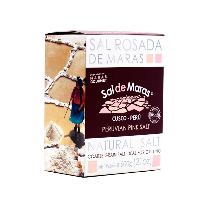 Rosa Salz aus Maras 600g in Kartonverpackung – Familiengröße, grobes Korn