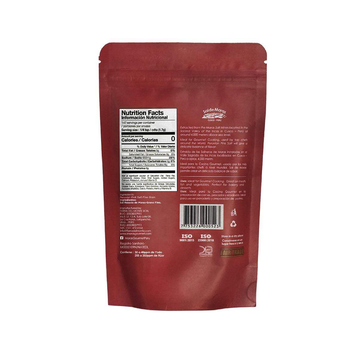 Rosa Maras-Salz, Feine Körnung – Doypack, 250 g